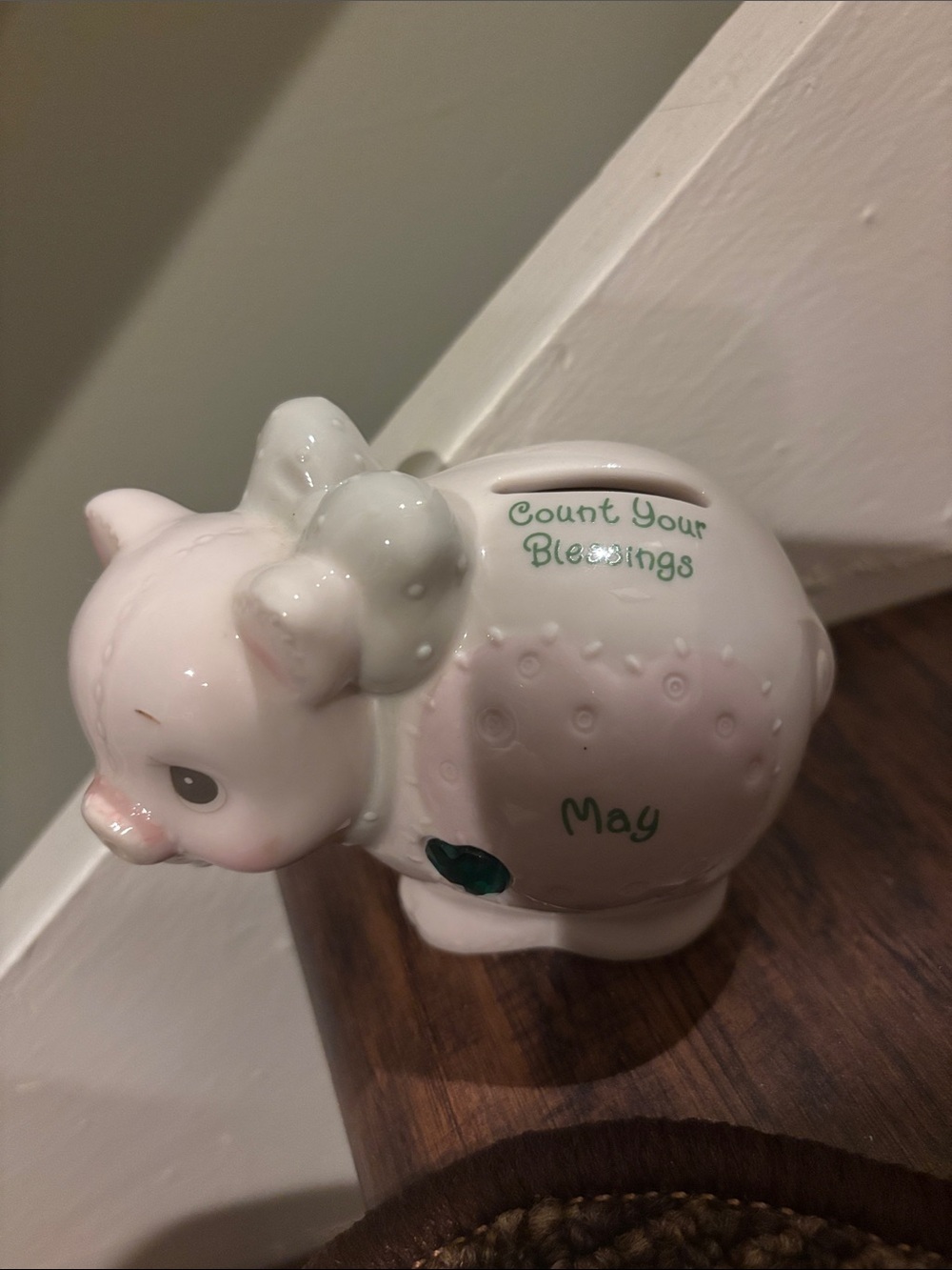 Count Your Blessings Pink Piggy Bank - for a baby born in May